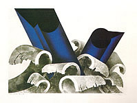 Profil blau durchstösst Material